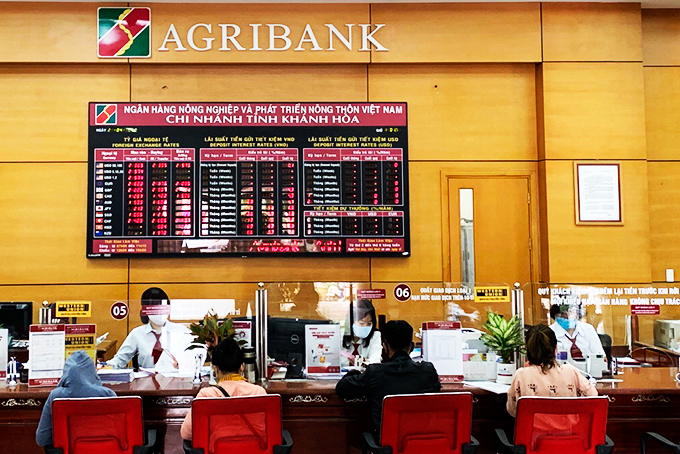 Khách hàng  giao dịch  tại Agribank Chi nhánh Khánh Hòa.