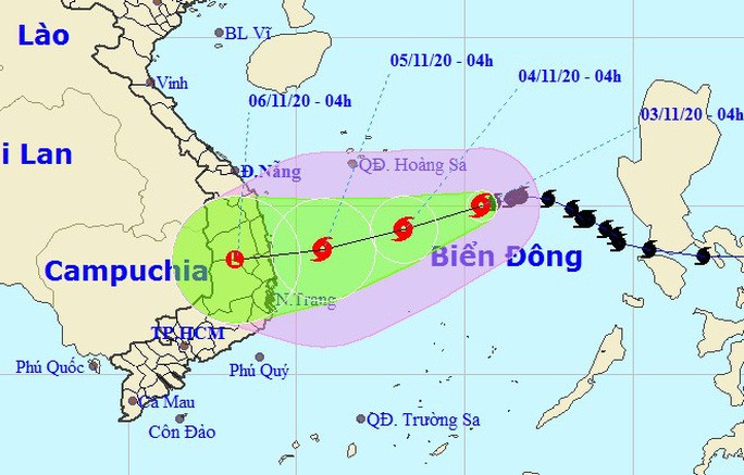 Bão số 10 giật cấp 11 hướng vào các tỉnh Quảng Ngãi đến Khánh Hòa - Ảnh 1.