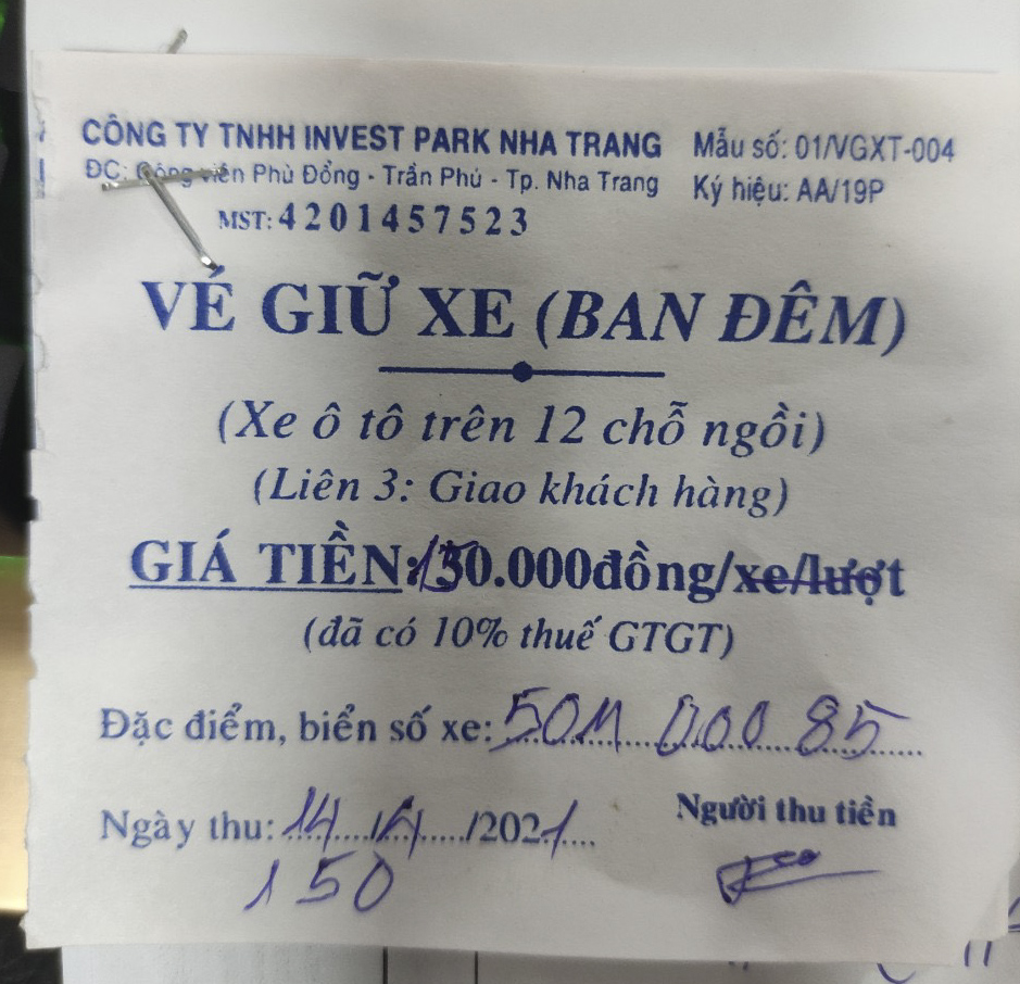 Vé giữ xe 