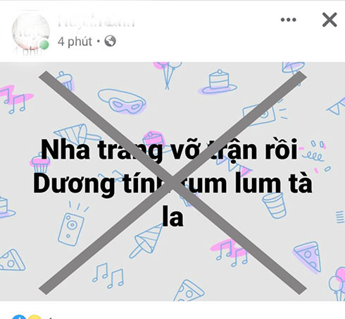 Nội dung thông tin sai sự thật mà bà L. đã đăng.