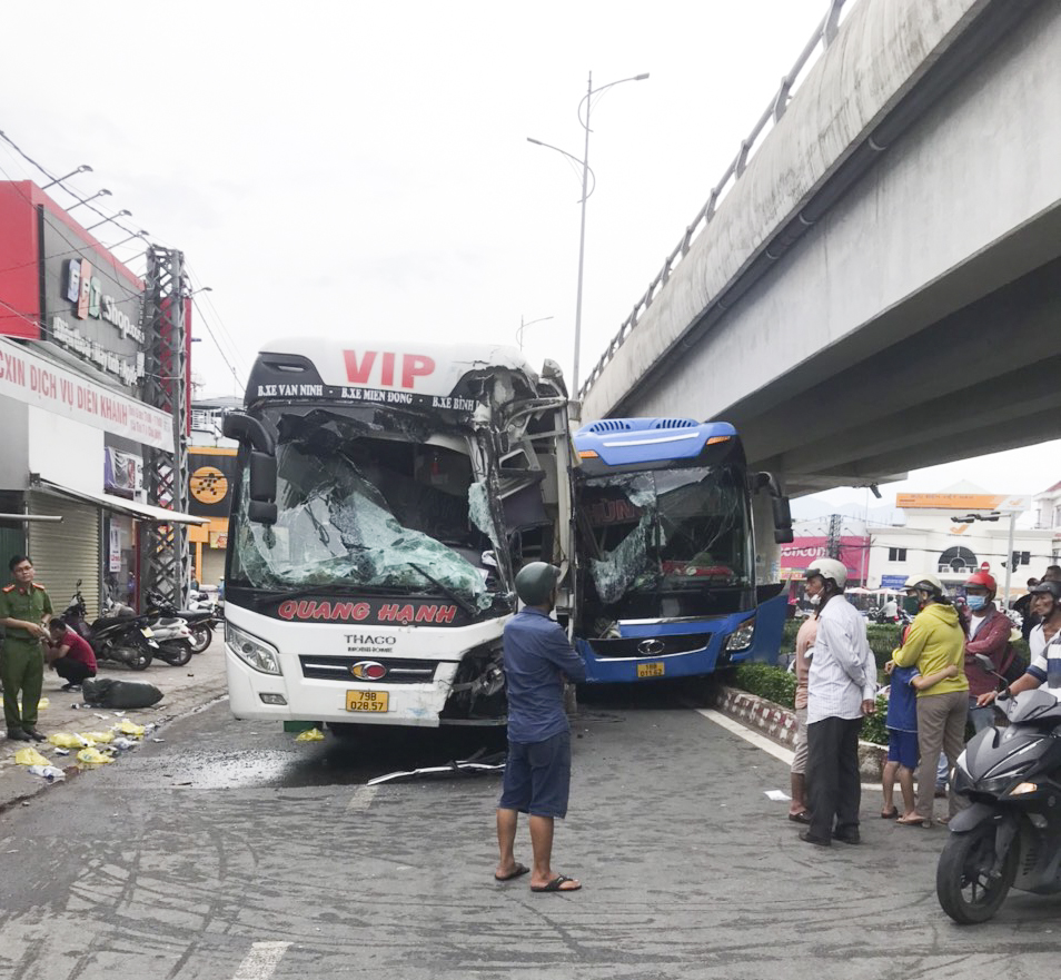 Hiện trường vụ tai nạn giao thông.