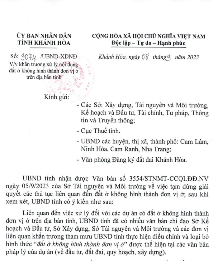 Khánh Hòa: Yêu cầu khẩn trương xử lý “đất ở không hình thành đơn vị ở” - Ảnh 2.