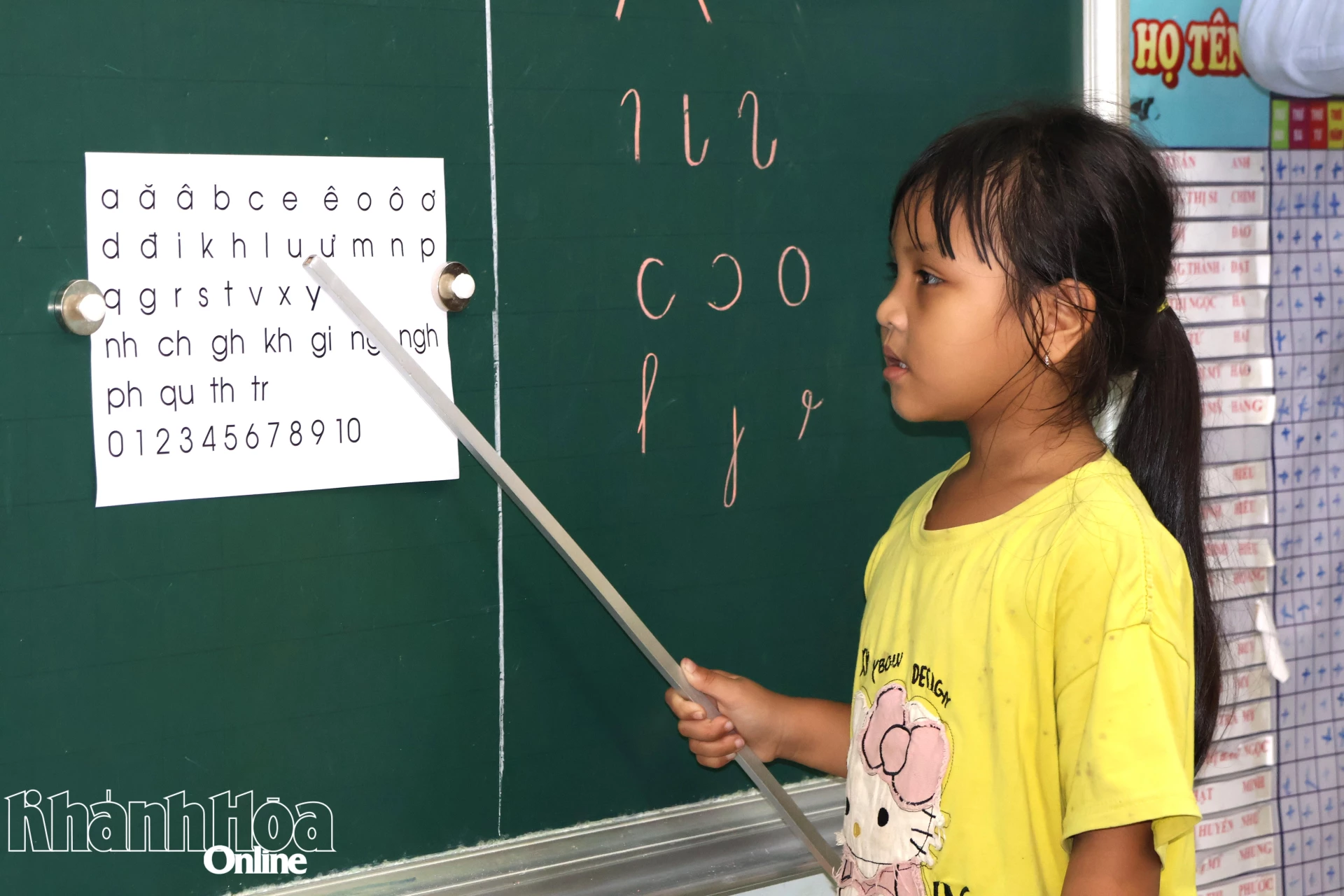 Luyện đọc các chữ cái.