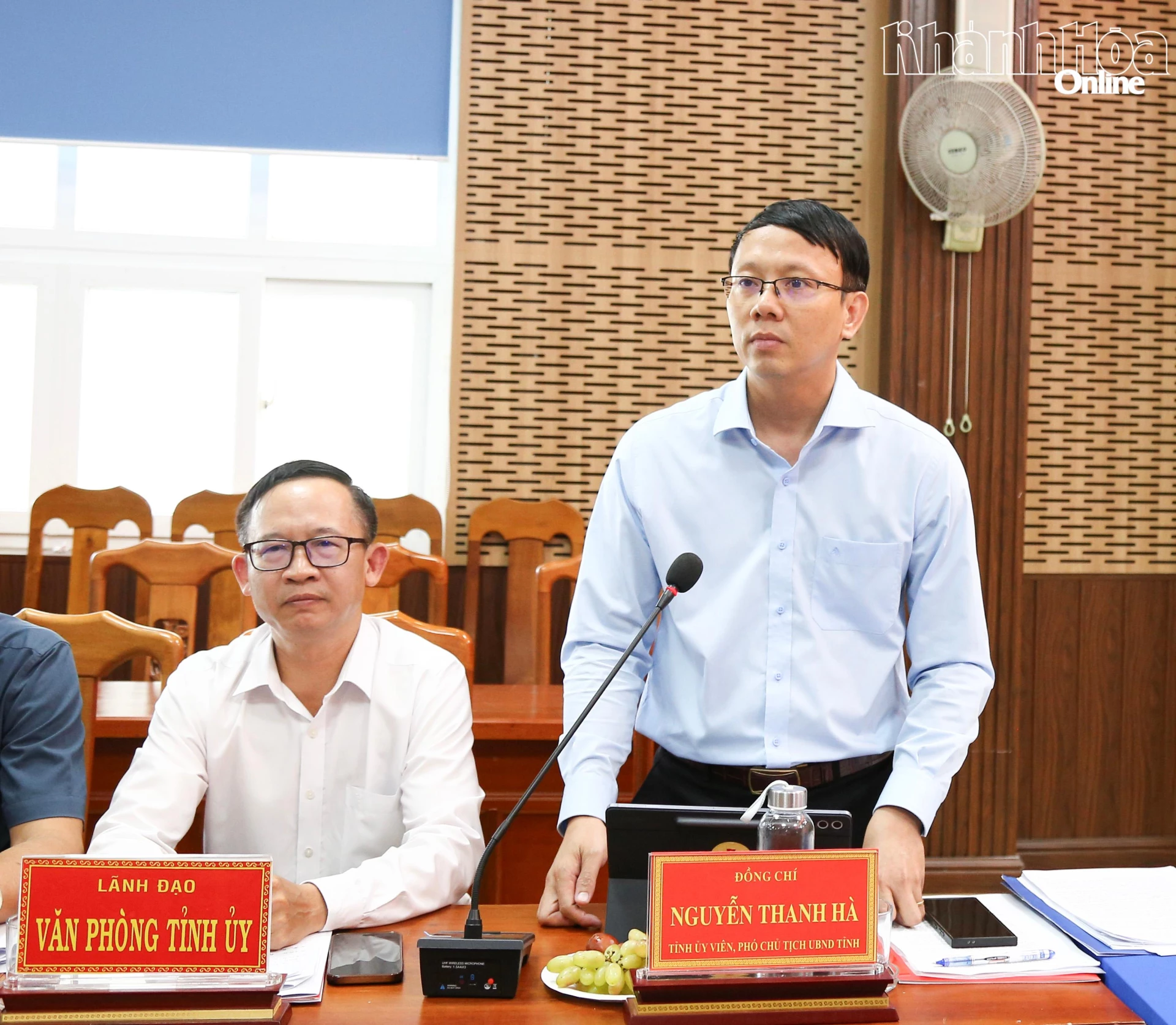Đồng chí Nguyễn Thanh Hà phát biểu tại buổi làm việc
