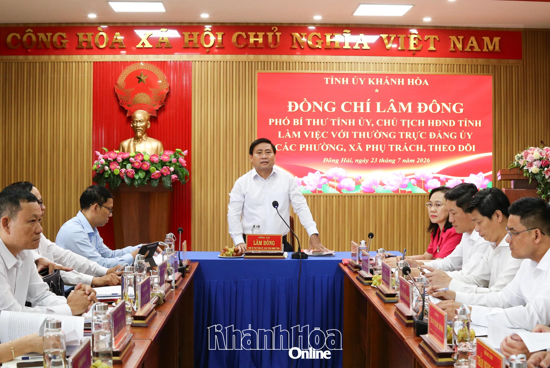Phó Bí thư Tỉnh ủy, Chủ tịch HĐND tỉnh Khánh Hòa làm việc với Thường trực Đảng ủy 6 xã, phường