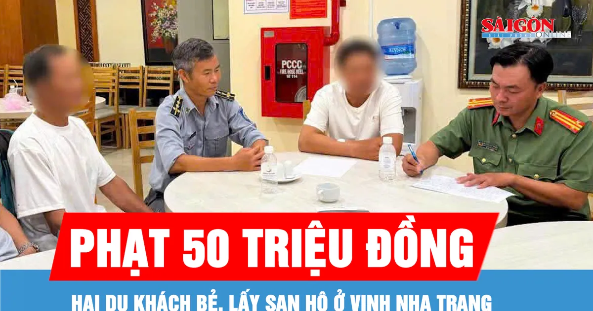 Phạt 50 triệu đồng với hai du khách bẻ, lấy san hô ở vịnh Nha Trang