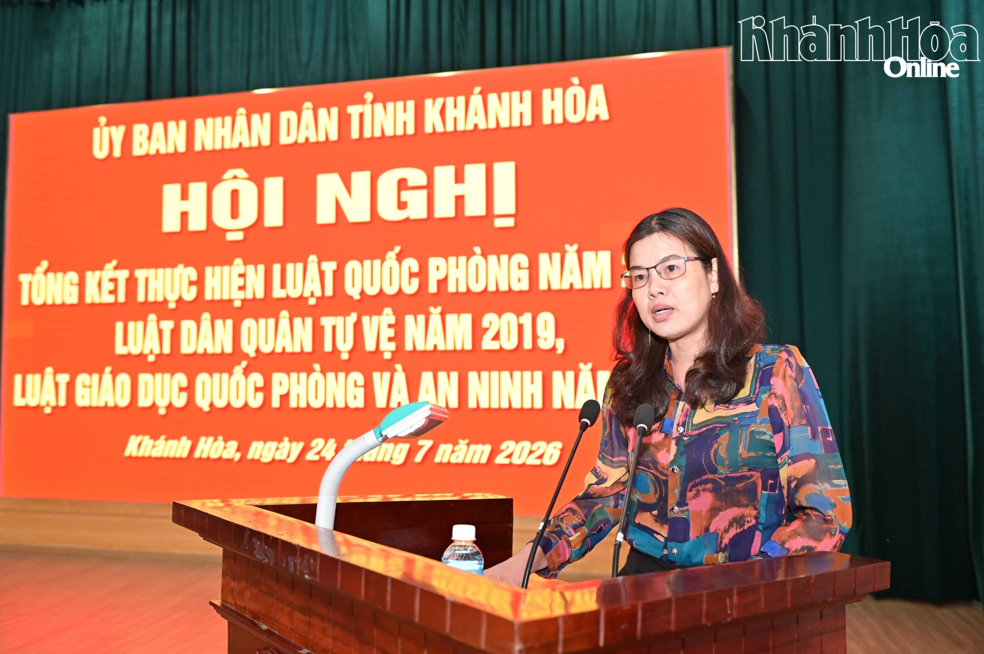 Đại diện xã Vạn Ninh phát biểu tại hội nghị.