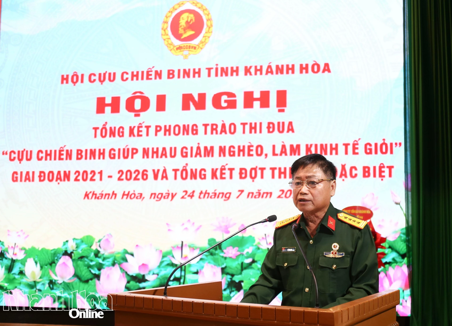 Lãnh đạo Hội Cựu chiến binh tỉnh phát biểu tại hội nghị