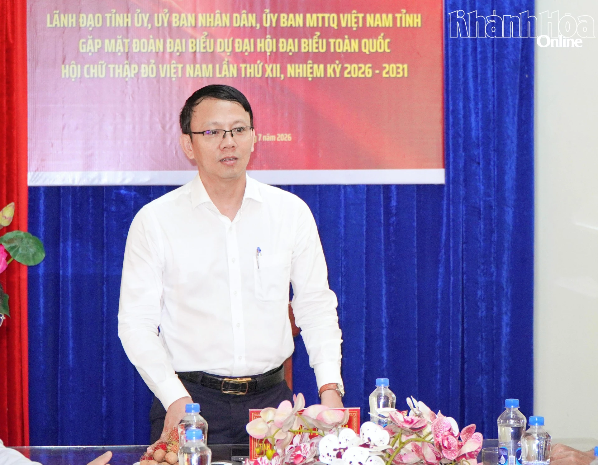 Đồng chí Nguyễn Thanh Hà phát biểu tại buổi gặp mặt.